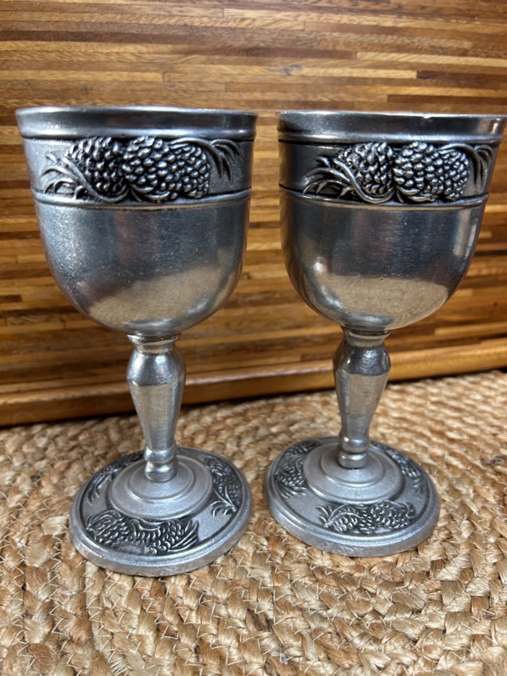 Vintage Carson Statesmetal Pine Ridge Pewter Goblets Set of 2 (1996)